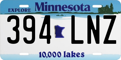 MN license plate 394LNZ