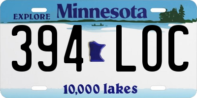 MN license plate 394LOC
