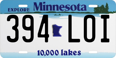 MN license plate 394LOI