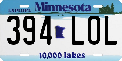 MN license plate 394LOL