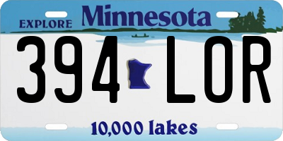 MN license plate 394LOR