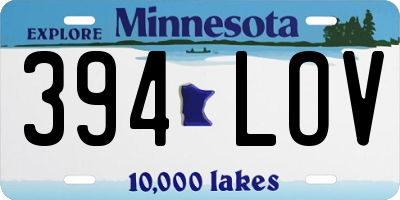MN license plate 394LOV