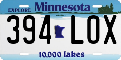 MN license plate 394LOX