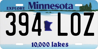 MN license plate 394LOZ