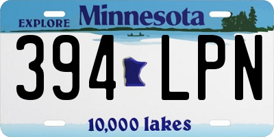 MN license plate 394LPN