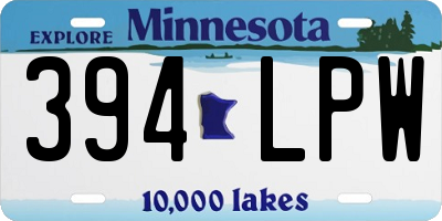 MN license plate 394LPW