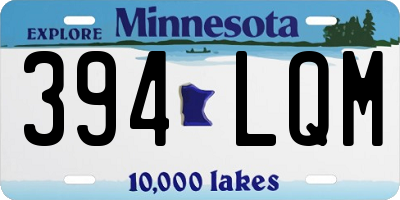 MN license plate 394LQM