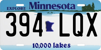 MN license plate 394LQX