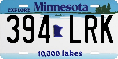 MN license plate 394LRK