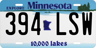 MN license plate 394LSW