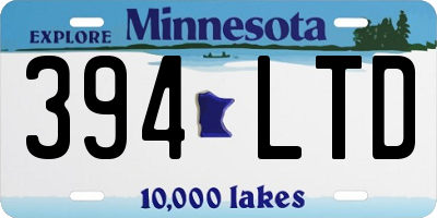MN license plate 394LTD
