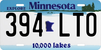 MN license plate 394LTO