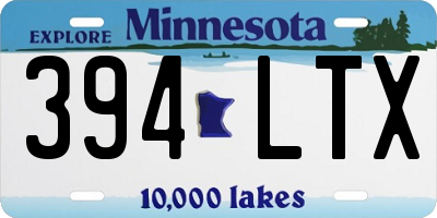 MN license plate 394LTX