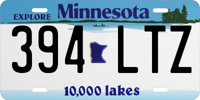 MN license plate 394LTZ