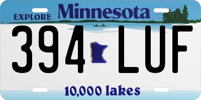 MN license plate 394LUF
