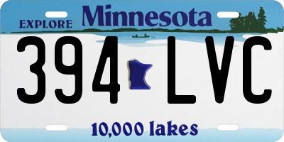 MN license plate 394LVC