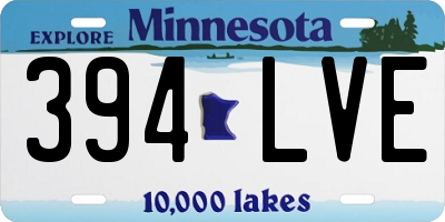 MN license plate 394LVE