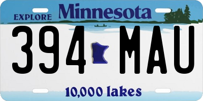 MN license plate 394MAU