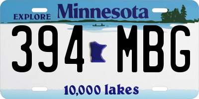 MN license plate 394MBG