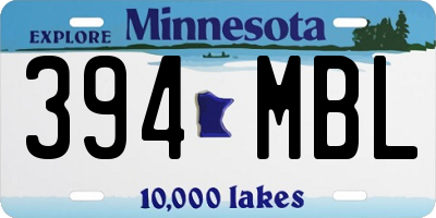MN license plate 394MBL