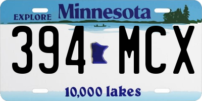MN license plate 394MCX