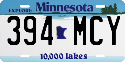 MN license plate 394MCY
