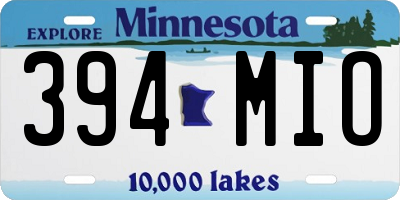 MN license plate 394MIO