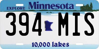MN license plate 394MIS