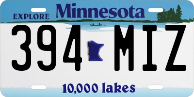 MN license plate 394MIZ