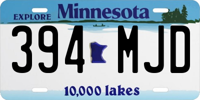 MN license plate 394MJD