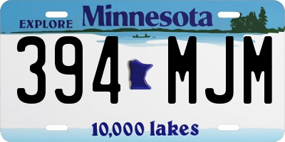 MN license plate 394MJM