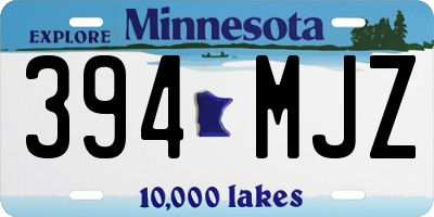 MN license plate 394MJZ