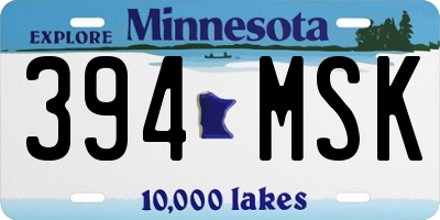 MN license plate 394MSK