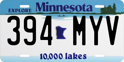 MN license plate 394MYV