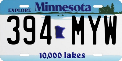 MN license plate 394MYW