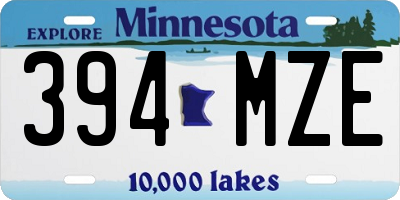 MN license plate 394MZE