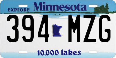MN license plate 394MZG