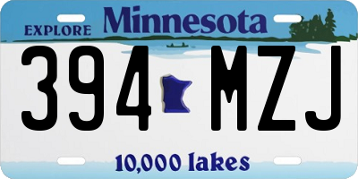 MN license plate 394MZJ