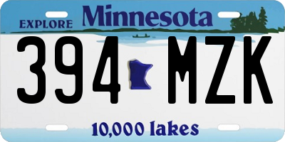 MN license plate 394MZK