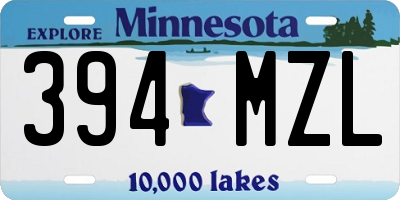 MN license plate 394MZL