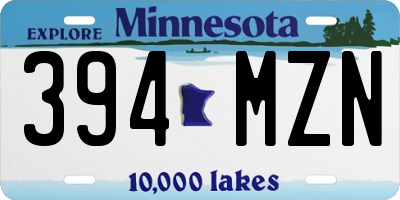 MN license plate 394MZN