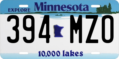 MN license plate 394MZO