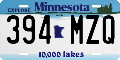 MN license plate 394MZQ