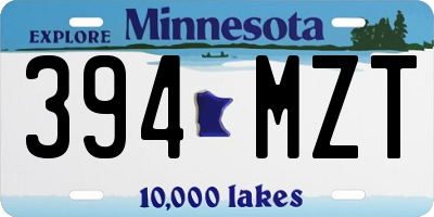 MN license plate 394MZT