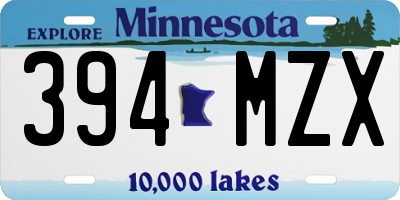 MN license plate 394MZX