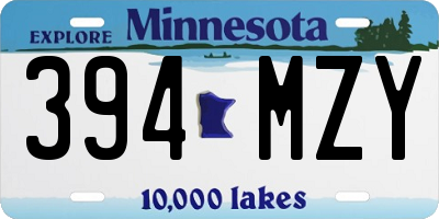 MN license plate 394MZY