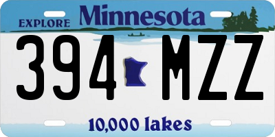 MN license plate 394MZZ