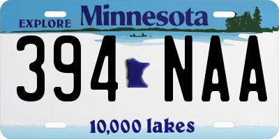 MN license plate 394NAA