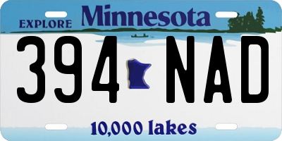 MN license plate 394NAD