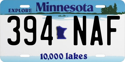 MN license plate 394NAF